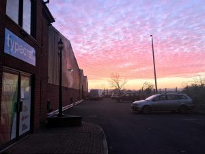 Image of the sky outside Finnick House our new home