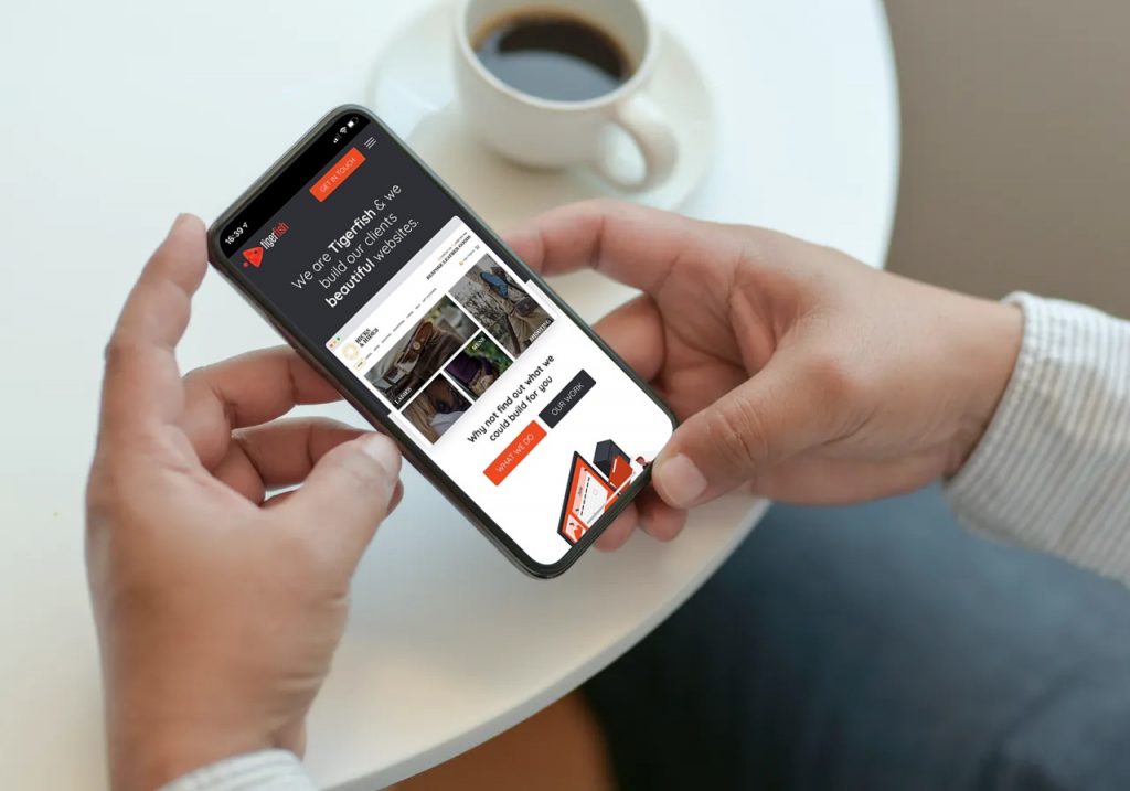 Tigerfish website on a smart phone device